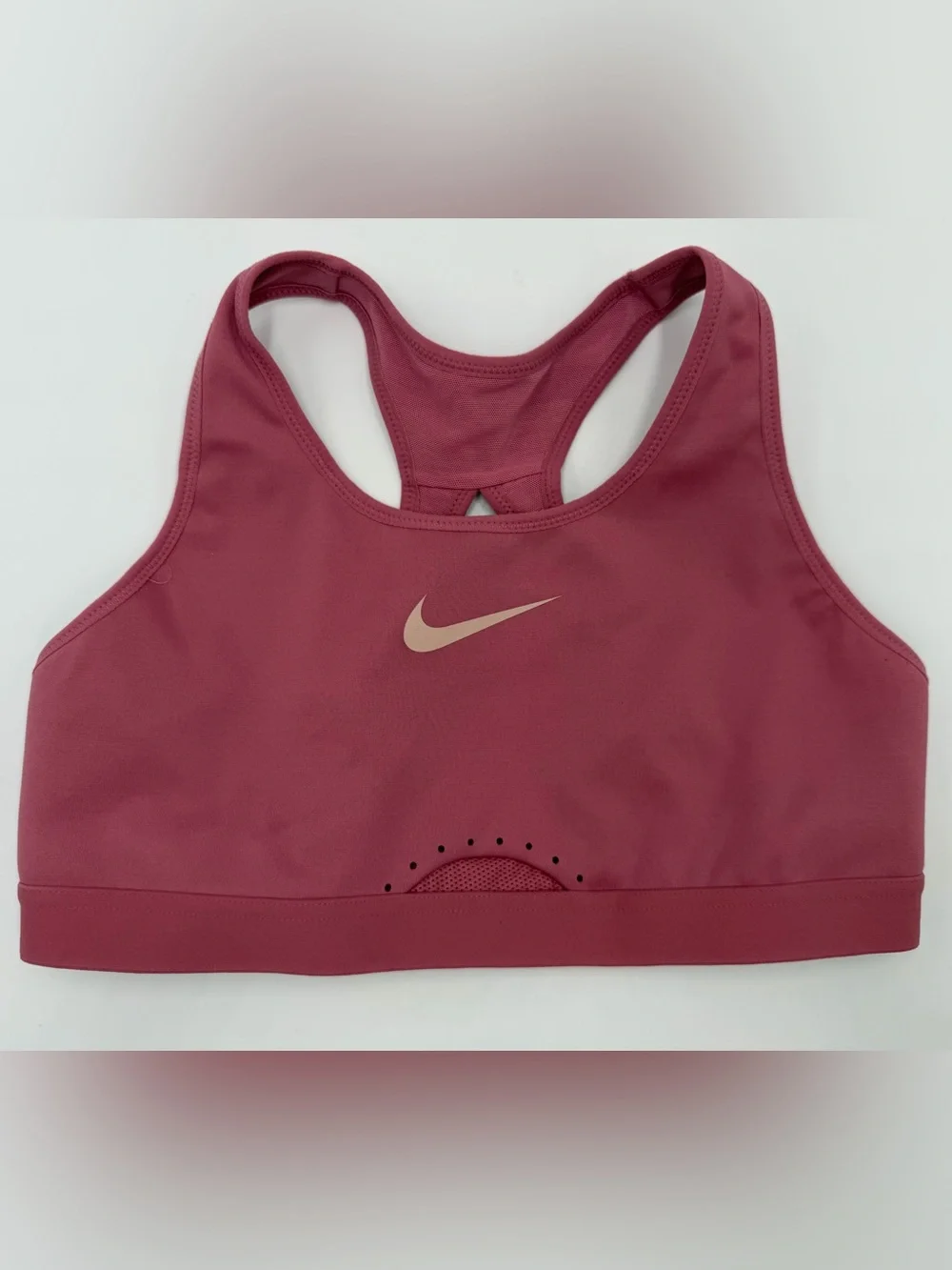 Nike Rose Pink Racerback Sports Bra with Swoosh Women Small